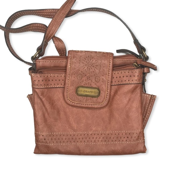 Chaps Handbags - Vintage 90s Chaps Crossbody Laser Cut Purse